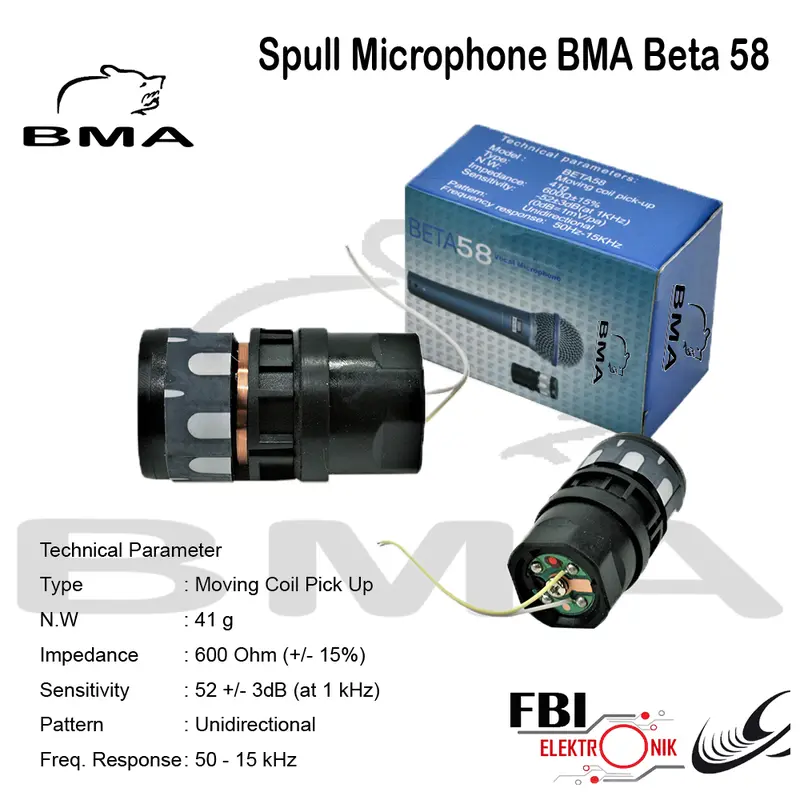 Spul Mic BMA  / Spool Microphone BMA / Cartridge / Spull / Spoel Mic Beta 58 coil 0