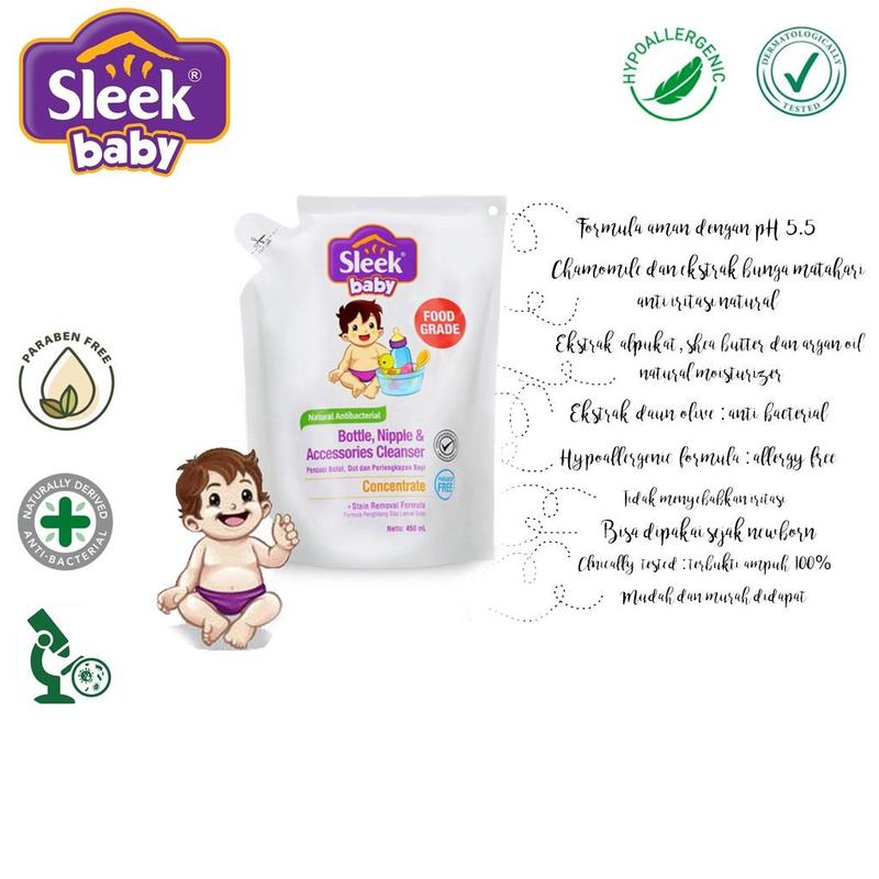Sleek Bottle Nipple And Acc Cleanser Refill - 450ml 1