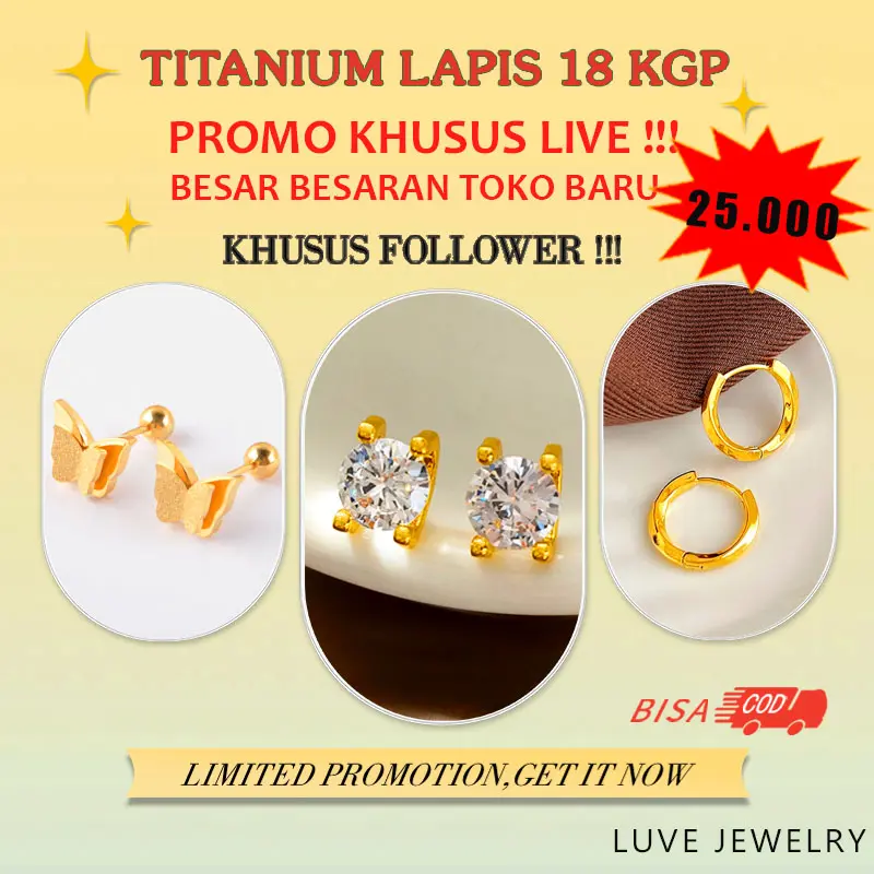 06 LUVE • COD Anting Titanium Premium Anti Karat Bebas Pilih KHUSUS LIVE / FOLLOWER