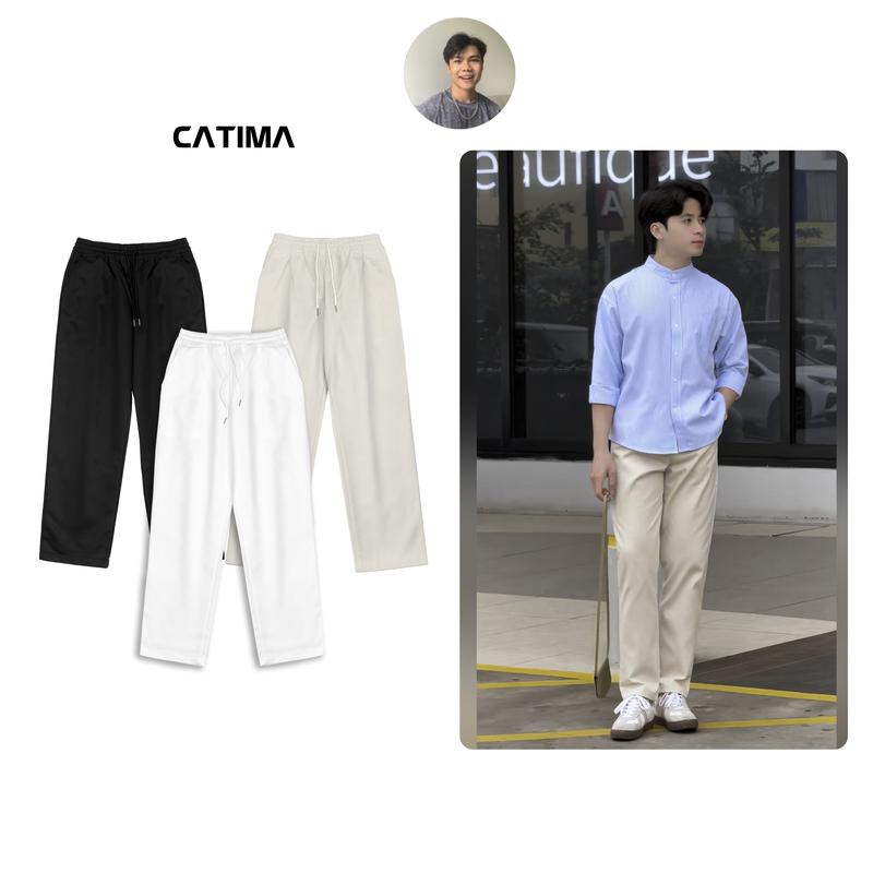 [CATIMA x Thành Đơn Giản] Quần Kaki Baggy QK24 Catima unisex - Cạp chun co giãn - Không co rút quần  kaki  cho  nam