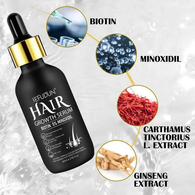 Serum with Micro Needle Roller, 1 Box Hair Thickening & Lengthening Serum, Men and Women Hair Care Product 3