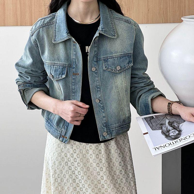 Product Introduction of Retro Denim Jacket Women's Spring and Autumn New Fashion Short Jacket Top 11
