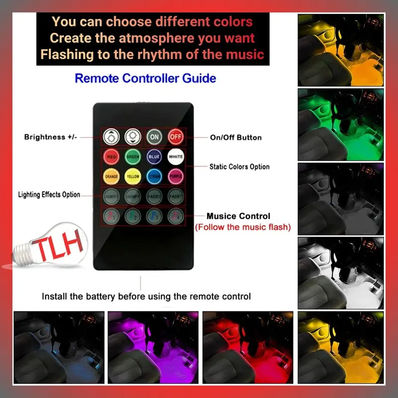 PROMO HARGA LAMPU LED MOBIL VARIASI DISCO TERBAIK DISKO HIAS RGB WARNA WARNI MENGIKUTI MUSIK JUAL MURAH DEKORASI INTERIOR TRUK AVANZA REMOTE CONTROL Car Sporty 2