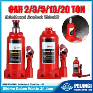 2/3/5/10/20TON Dongkrak Mobil Hidrolik Hydraulic Jack Dongkrak Botol Mobil SUV/Pickup (Anti Karat + Rem Darurat)
