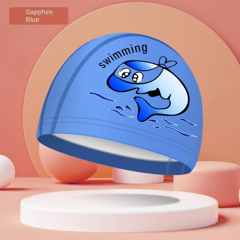 Product Introduction of Sports Accessories PU Coated Swimming Caps Silicone Durable Cartoon Printed Pool Bathing Hats Waterproof Free Size Swimsuit Girls 19