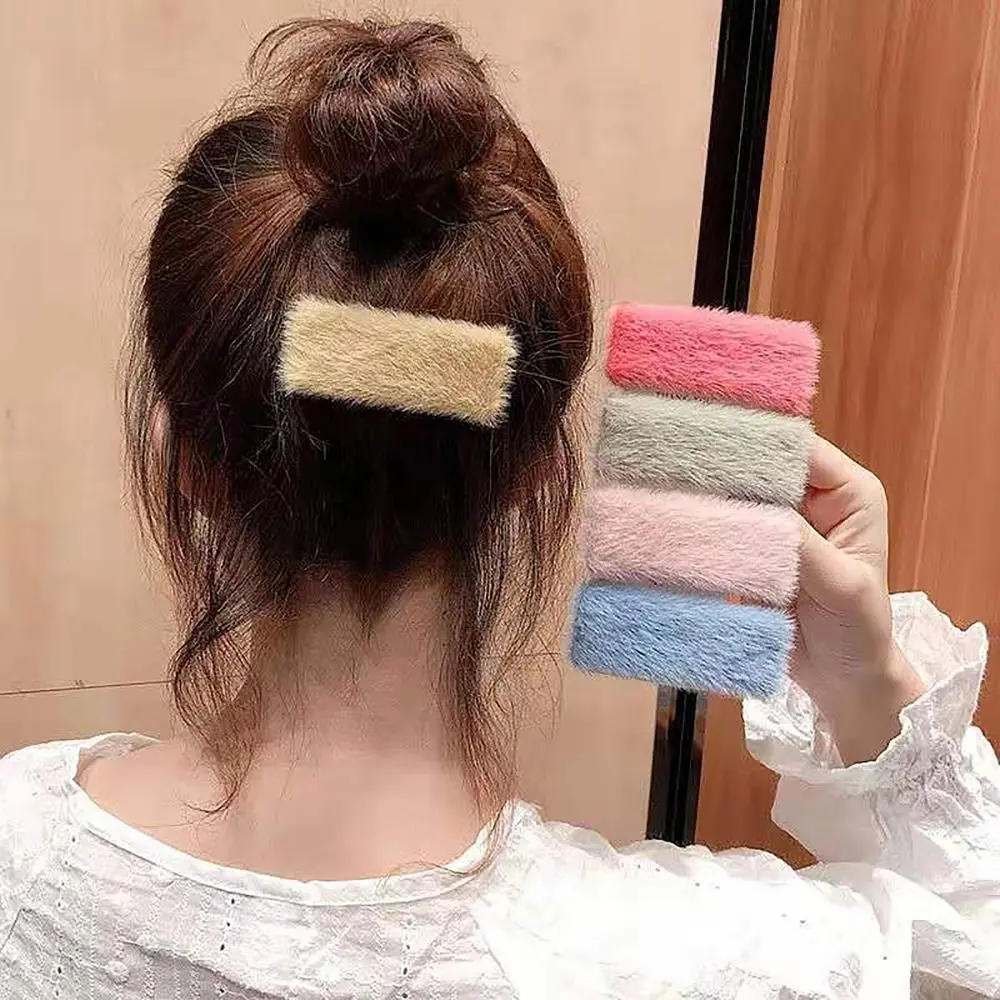 Trendy Hair Ornament Hair Clips Sweet Headwear Fluffy Bang Clip Random Color INS Style Cute Barrette Girls