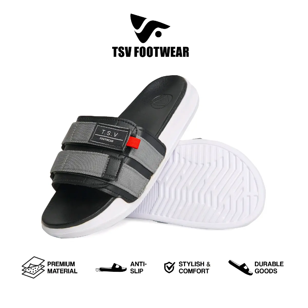 Sandal pria slide slip on Tsv footwear Sandal slip on terbaru 39-43 sandal pria Slade slip on Tanpa Hak Musim panas Canvas Karet Shoes