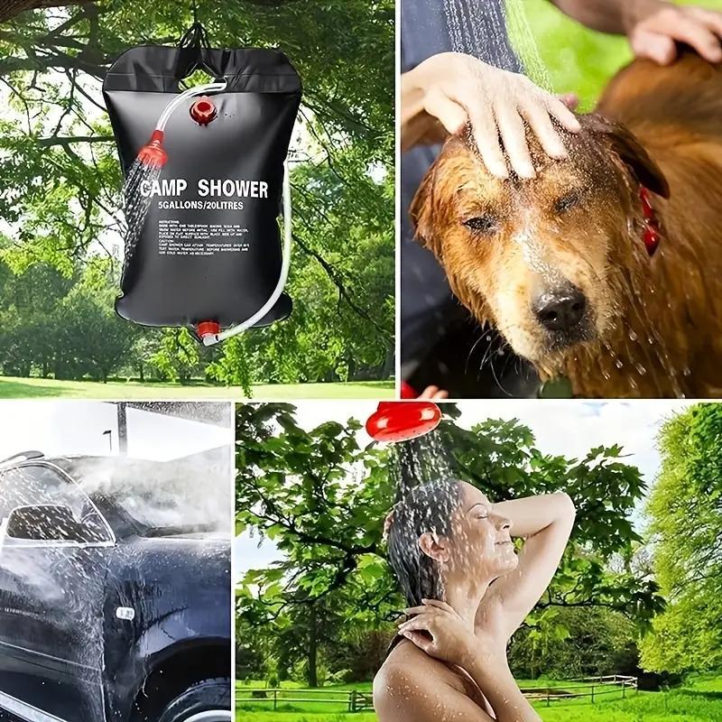 20l Solar Camping Shower Bag, 1 Count Portable Shower Bag with Hose & Handle, Outdoor Travel Shower Bag for Camping & Hiking 5