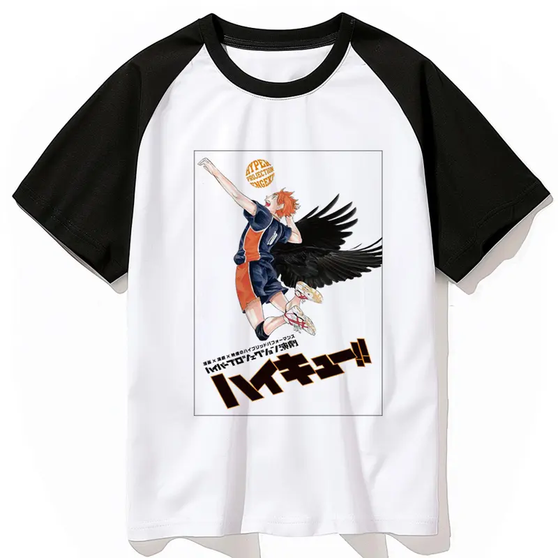 Áo Thun Haikyuu, Nam Và Nữ, Phong Cách Harajuku, Màu Trắng, In Hình Nhật Bản, Áo Thun Thường Ngày Áo Thun Họa Tiết Tumblr 5