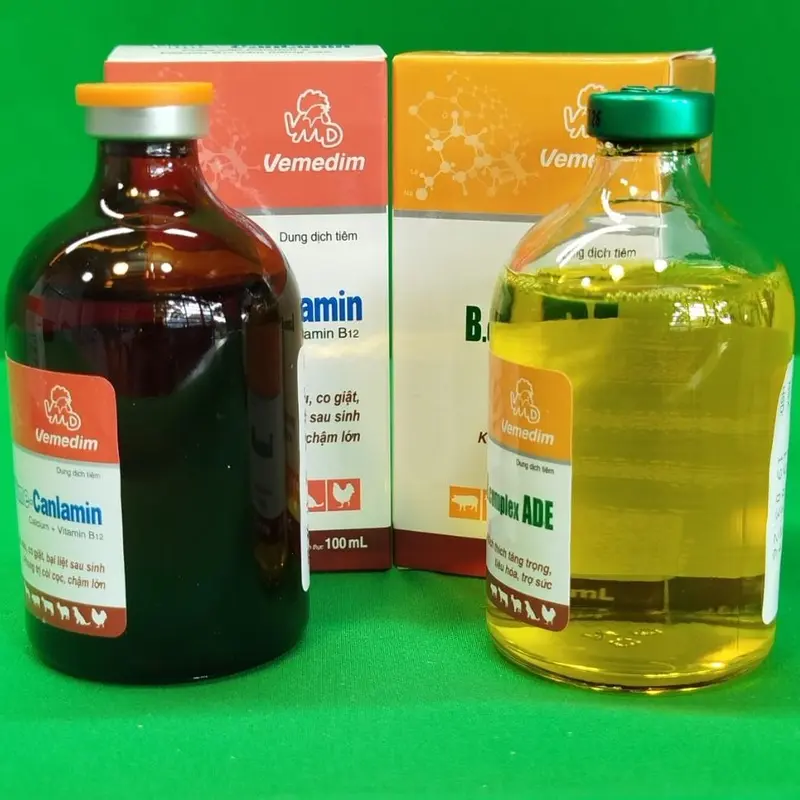 Canxi B12 40.000mcg + Bcomplex ADE Bộ Đôi Nuôi Gà Giá Rẻ 2Chai 100ml 1
