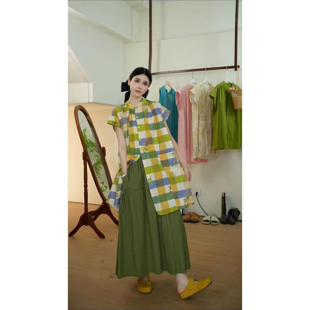 [clearance]CHICMORE Setelan dua potong kemeja gaun wanita tanpa lengan dengan celana kaki lebar