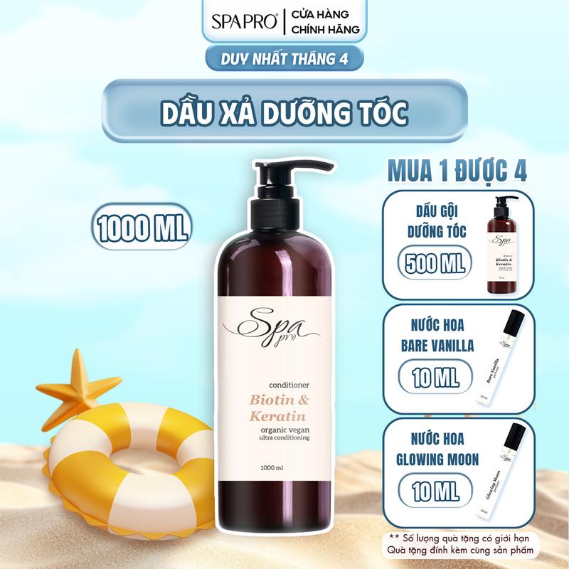 [MUA 1 TẶNG 3] Dầu Xả Chăm Sóc Tóc SPAPRO Biotin Thực Vật 1000ML