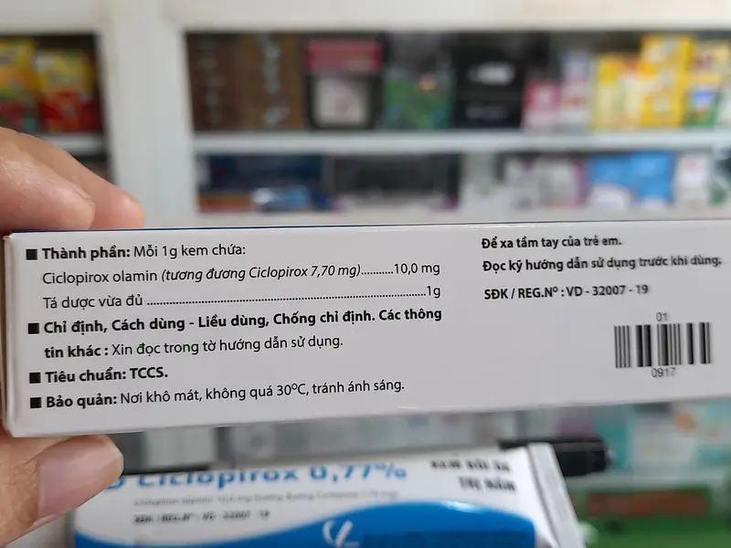 Kem bôi da ciclopirox Tuýp 15g - sử dụng bôi ngoài da 1