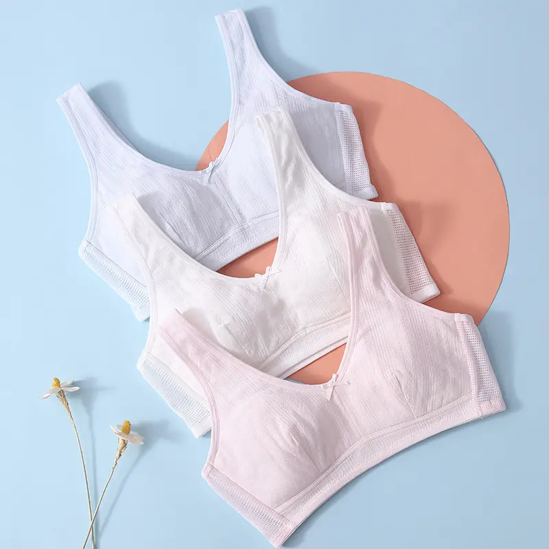 ÁO LÓT BÉ GÁI HAI LỚP CÓ LỖ THÔNG HƠI ÁO KHÔNG GỌNG CAO CẤP THÔNG THOÁNG TỪ 36-70KG 0