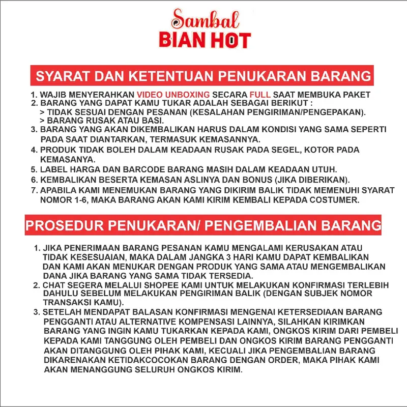 Sambal Bian Hot Teri Merah 5