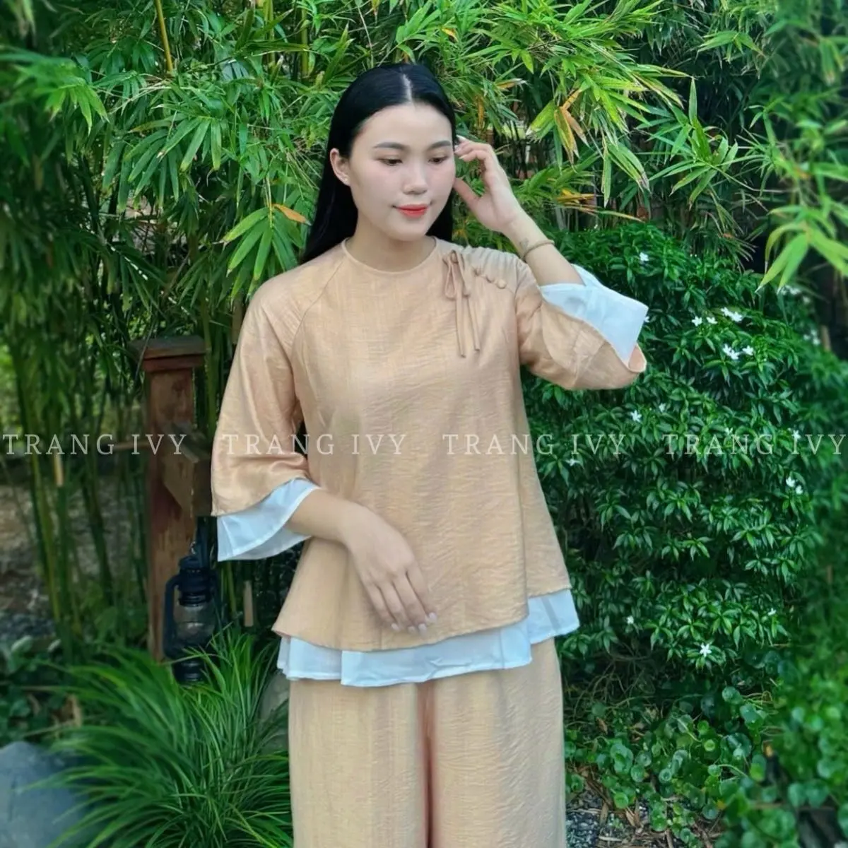 MÂY - Pháp Phục Đũi Tơ 2 Tầng đi chùa nhẹ nhàng, thanh lịch