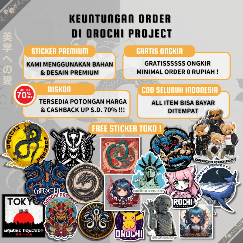 Sticker Stiker Anime JUJUTSU KAISEN Karakter Chibi Series Head Cute Kawai Vinyl Glossy Anti Air HP Laptop Tumbler Motor Helm 8