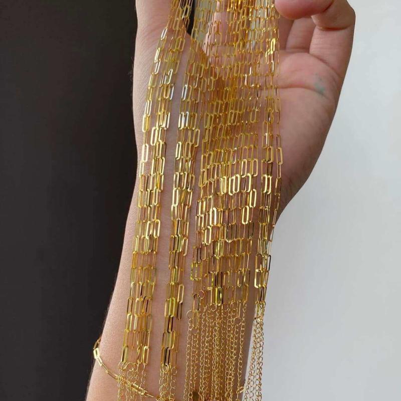 Product Introduction of 916 gold-plated original  Paperclip bracelet 7.5'' 1