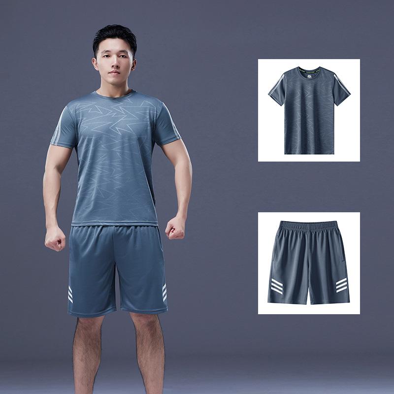 Product Introduction of Friendrich-Sports Suit Men's Summer Thin Quick-Drying Running Suit Short-Sleeved T-shirt Two-Piece Set Casual Men's Clothing Manufacturer 23