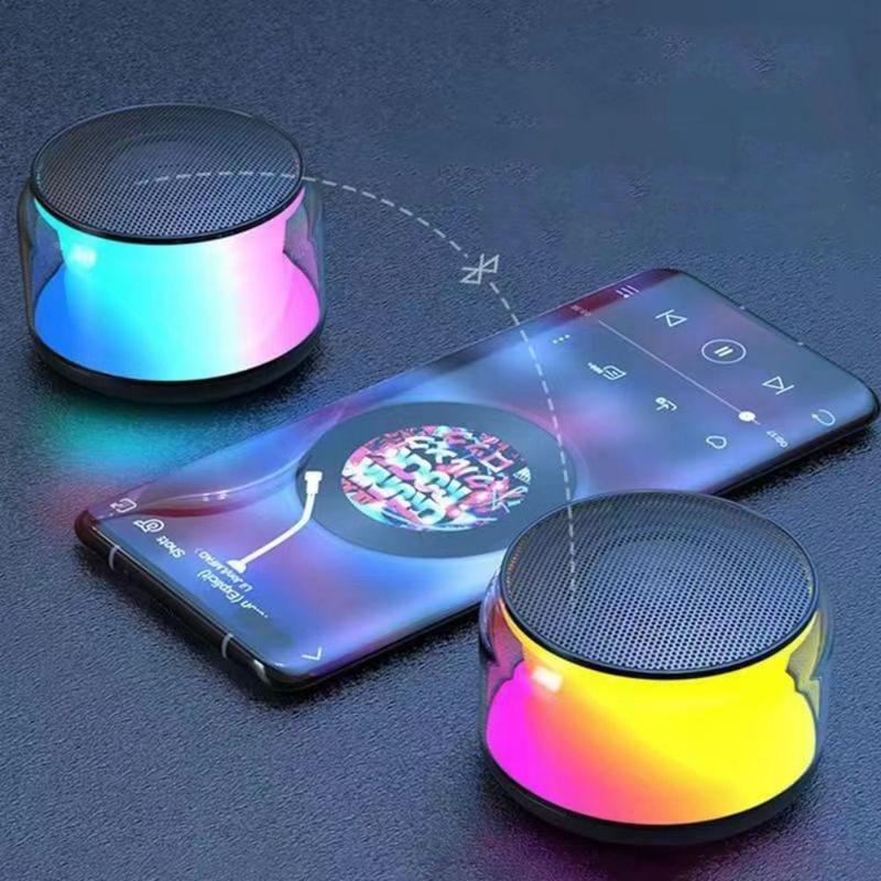 RGB Night Light Audio Wireless Speaker 3D Stereo Sound Wireless Charger Multifunction Bluetooth Speaker ABS Mini 0