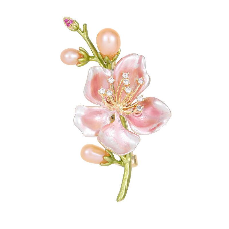 Product Introduction of Elegant Chinese style dress, cheongsam, chest flower, freshwater pearl, multi-purpose anti glare magnolia, high-end brooch 15