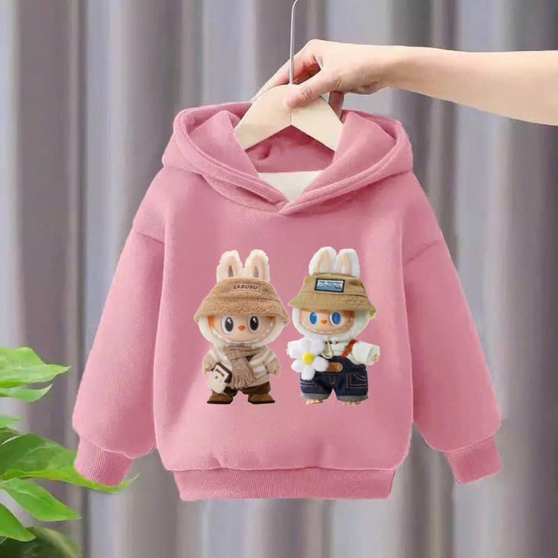 _Áo nỉ hoodie bé trai, bé gái hình LABUBU đôi dễ thương, mũ 2 lớp chất nỉ bông mềm mịn cho bé 6-30kg 1
