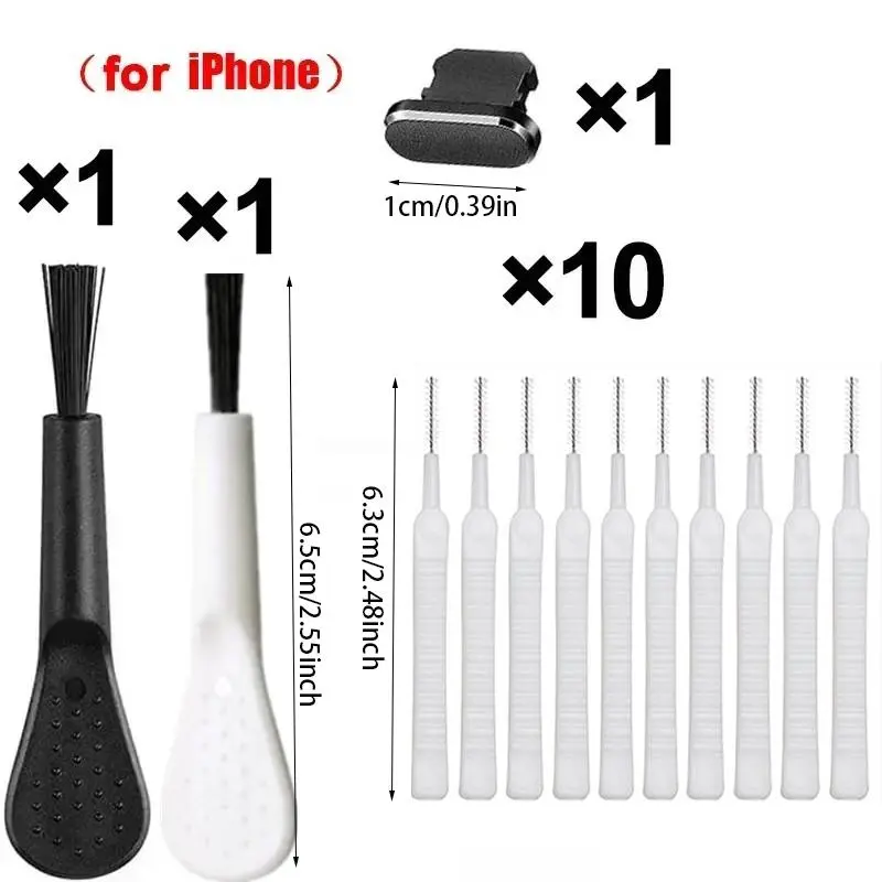 Mobile Phone Charging Port Dust Removal Kit for iPhone, Phones Dust Cleaning Kit, Professional Phone Earphones Cleaning Tools Set, Cleaning Brush, Smartphone Cleaning Brush Kit, Laptop Cleaner 1
