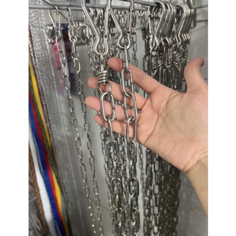 DÂY XÍCH INOX CHO CHÓ MÈO CAO CẤP ĐẦY ĐỦ KÍCH THƯỚC KÈM 2 ĐẦU MÓC CHẮC CHẮN