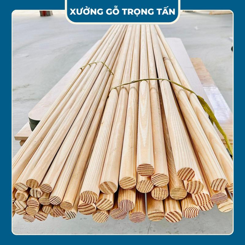 Thanh Gỗ Thông Phi Tròn 28mm, Dài 1m, 1m2, 1m5, Trang Trí, DIY Handmade, Làm Giá Kệ, Mặt Bàn [MS305] 0