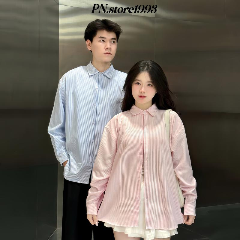 Áo sơ mi Kẻ PN.Store1993 Premium Oxford Form Rộng Unisex Menswear Sọc Shirt Nhung Navy