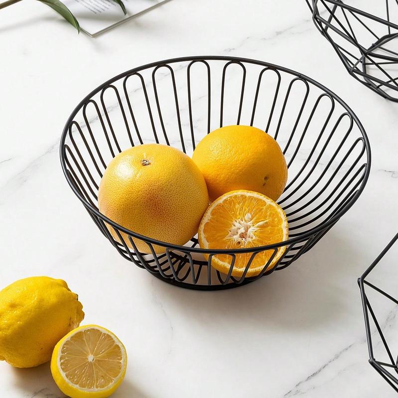 Product Introduction of Hollow Out Design Fruit Basket, 1 Count Modern Fruit Bread Snack Sundries Storage Basket, Creative Fruit Bowl for Home Kitchen Dining Room, Organizer 4