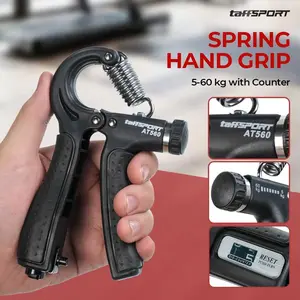 PARVEZO - Spring Hand Grip Finger Power Exercise 5-60kg with Counter