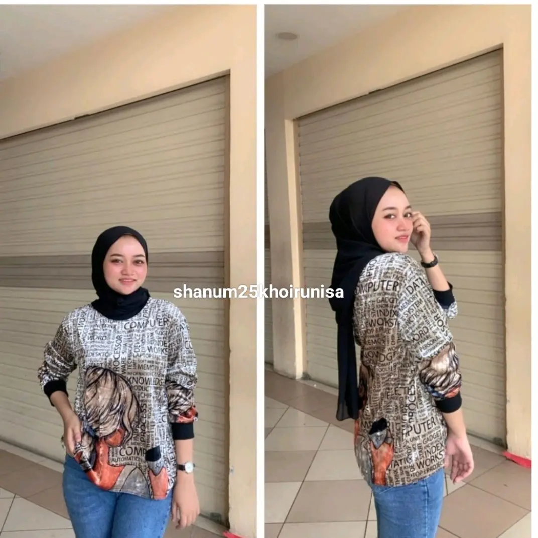 Ld 116-120 pjg 67 blouse velvet bludru import Wanita