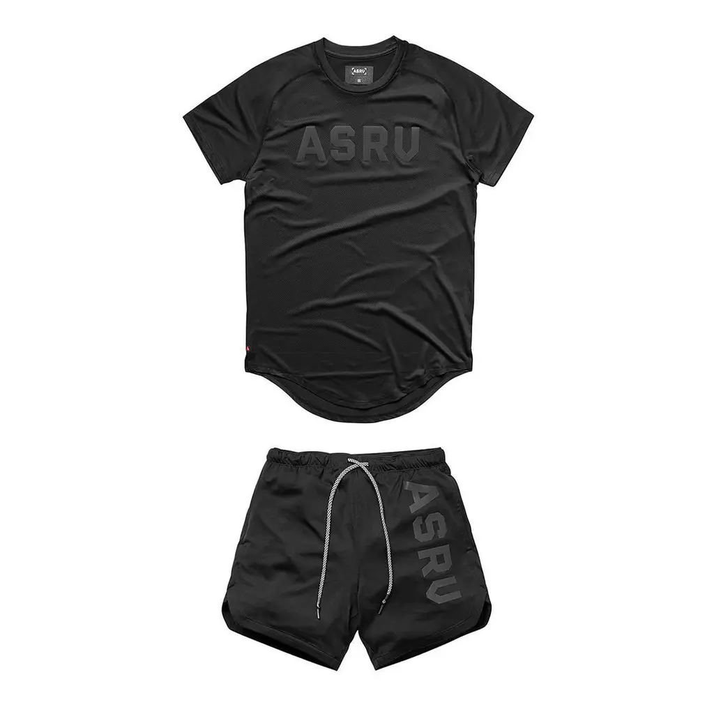 Bộ đồ tập gym nam ASRV thun lạnh co giãn 4C,quần áo gym nam đẹp - Top