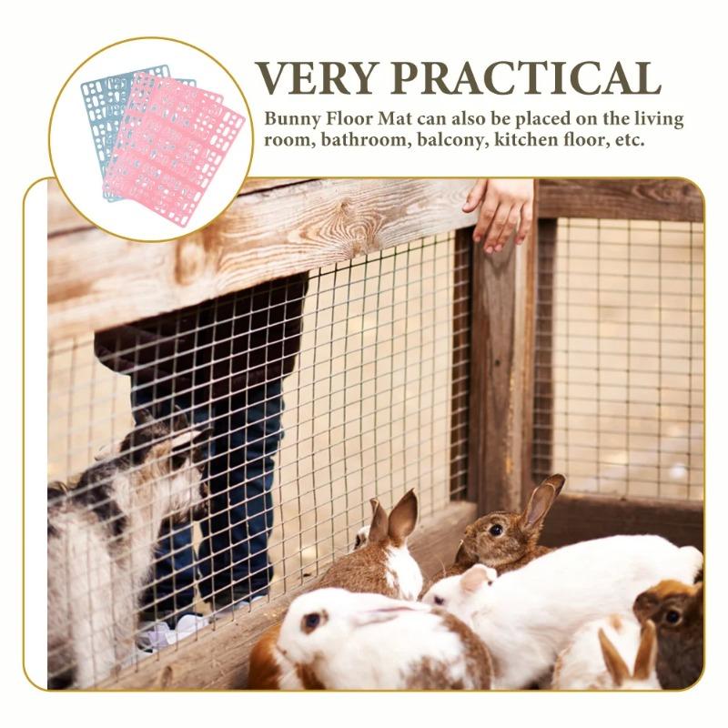 4 Pcs Pet Foot Pads Rabbit Cage Floor Sleeping Mats Bunny Nesting Feet Pedal for Cages Resting Plastic Guinea Pig Accessories 5