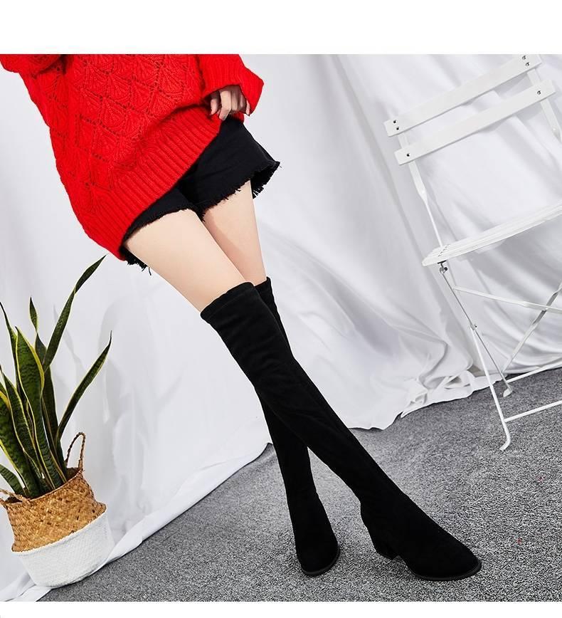 Product Introduction of Bốt Dài, Nữ, Trên Đầu Gối, Gót Khối, Mỏng, Co Giãn, Cao Gót, Hàng Mới Về 2022, Thích Hợp Cho Mùa Thu Và Mùa Đông, Bốt Nữ Người Nổi Tiếng Trên Internet 14