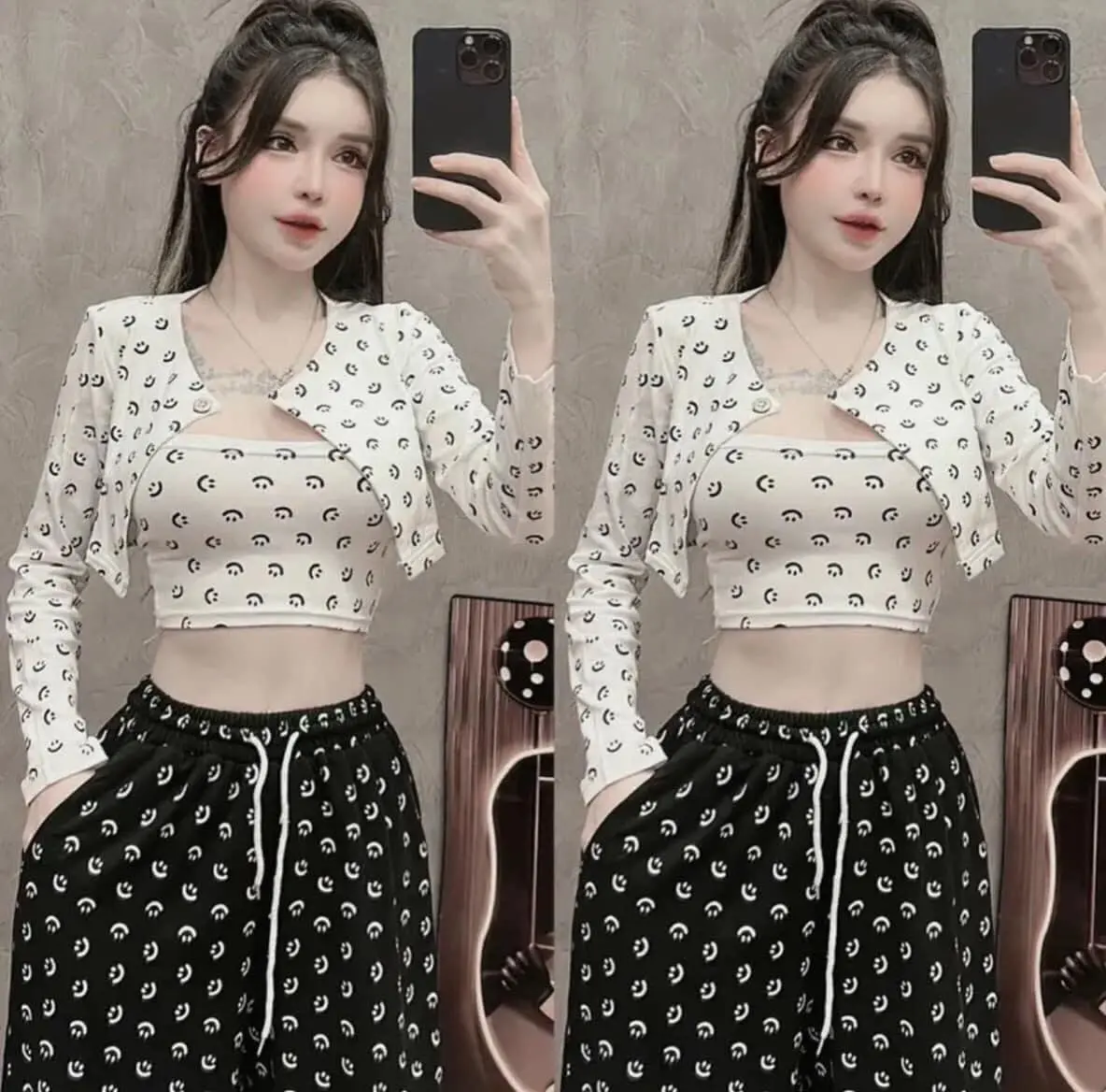 Sét 3 món bộ thun quần dài suông (áo trong cúp ngực) mặc Đi chơi, cá tính thời trang nữ hiện đại xịn xò