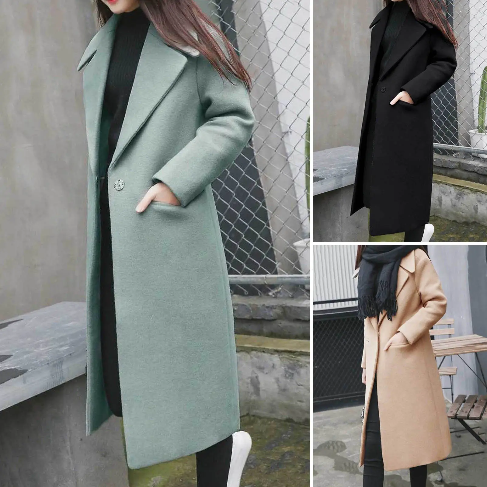 Bqudyzy-Áo Khoác Mùa Đông Dài Midi Cho Nữ, Áo Cardigan Màu Trơn Dáng Rộng Có Túi Giữ Nhiệt, Một Nút, Thanh Lịch, Mềm Mại, Áo Khoác Hẹn Hò