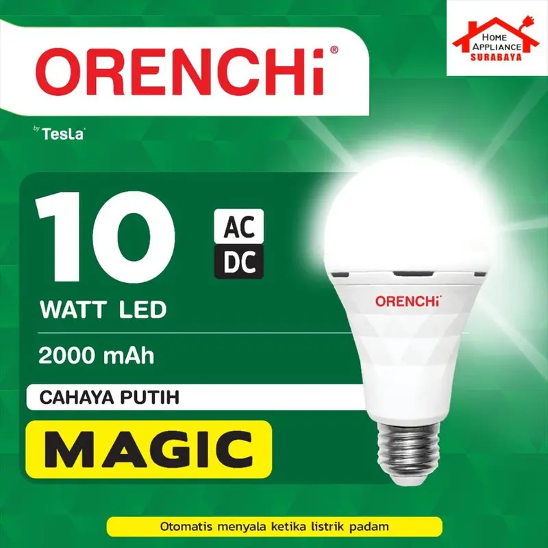 ORENCHI MAGIC Lampu LED Bulb Emergency AC DC 10W 15W 20W / 10 15 20 Watt Cahaya Putih 0