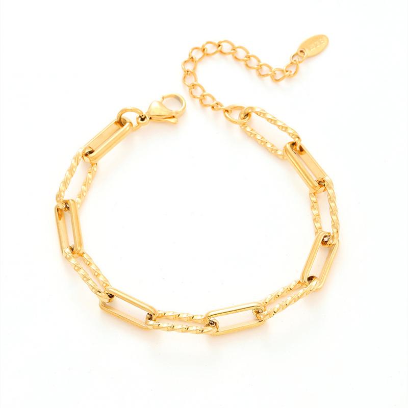 Product Introduction of Fashion new Europe and the United States cold wind titanium steel bracelet colorfast jewelry. 2