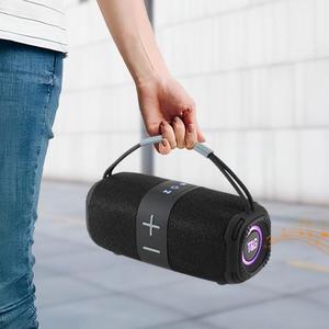 T&G Portable Wireless Speaker, Rechargeable LED Light Stereo Speaker, Outdoor Speaker Supports USB/TF/FM Broadcasting Music for Camping, Travel