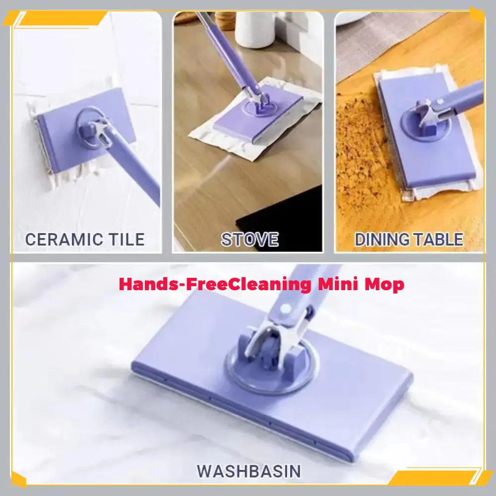 Hands-Free Cleaning Mop For Floor/Window 360°Rotation Mini Mop For Wet Wipes Household Kitchen Cleaning Practical Tool Christmas Gifts