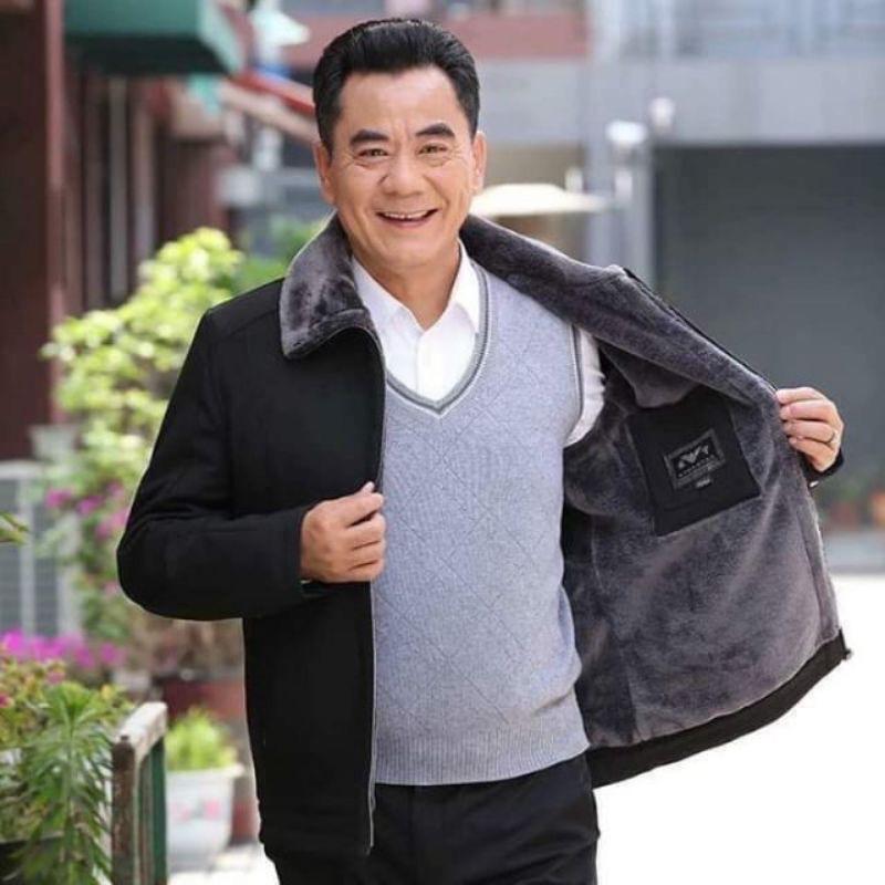  áo khoác nam trung niên lót lông hàng cao cấp tặng bố và ông  hàng có sẵn giao luôn  Menswear Dài Tay 