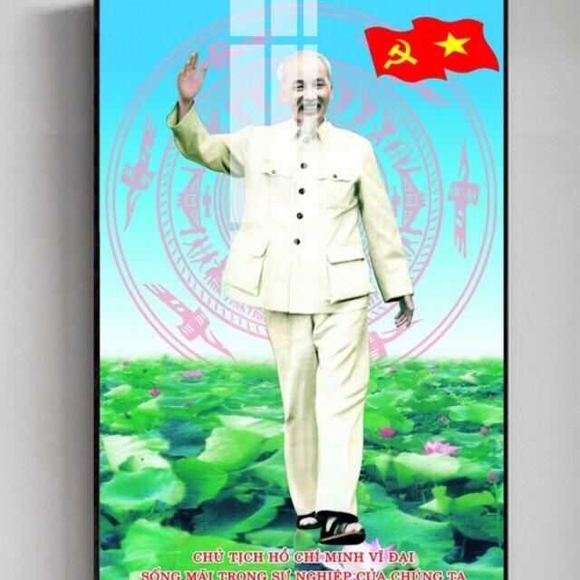 BST TRANH BÁC tranh gỗ tráng gương mika 50x75cm dầy 12ly bo viền tỉ mỉ tặng kèm đinh móc.