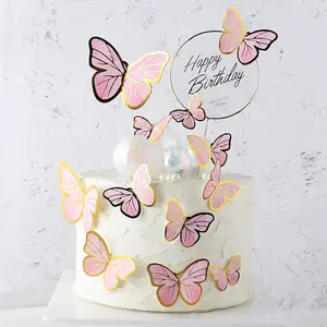 Butterfly Cake Topper Set Kupu-Kupu Hiasan Kue Kupu Kupu Topper Butterfly