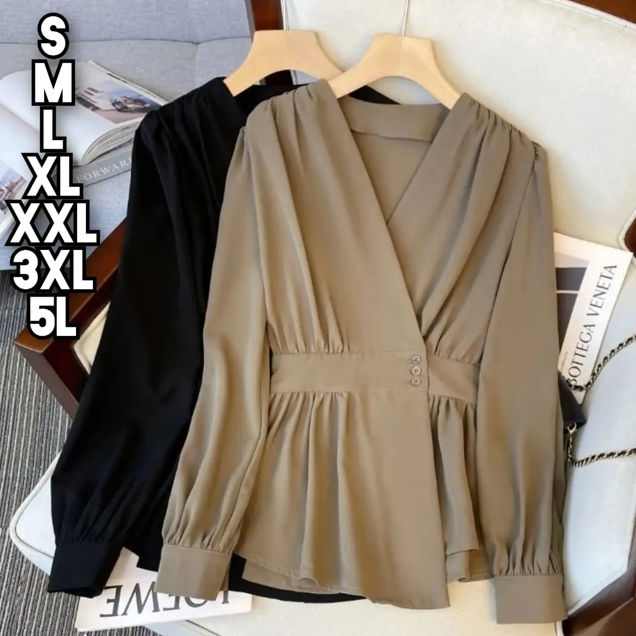 Micko Blouse - Atasan Wanita Jumbo - S M L XL XXL 3XL 5L - Blouse Jumbo - Atasan Kerja Wanita Jumbo - Atasan Wanita Terbaru - Atasan Wanita Lengan Panjang