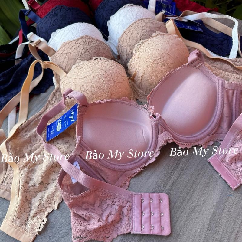 036 - Áo Lót Nữ BoYa Ren Mút Dày Bảng Lưng To Che Mỡ Lưng , Nách Lên Dáng Áo Dài Women Bra Loang Nhung Bo Chun Sen Voi