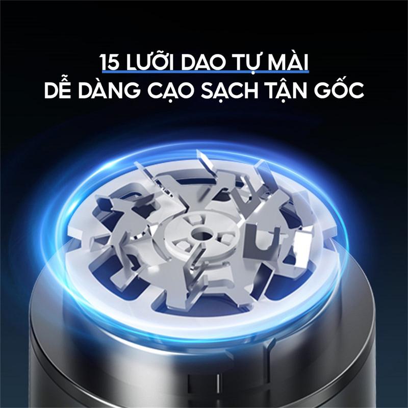 Máy cạo râu siêu mini Enchen Z3 lưỡi dao 3 vòng tự mài, cạo khô & ướt, chống kẹt râu, pin cực trâu 6