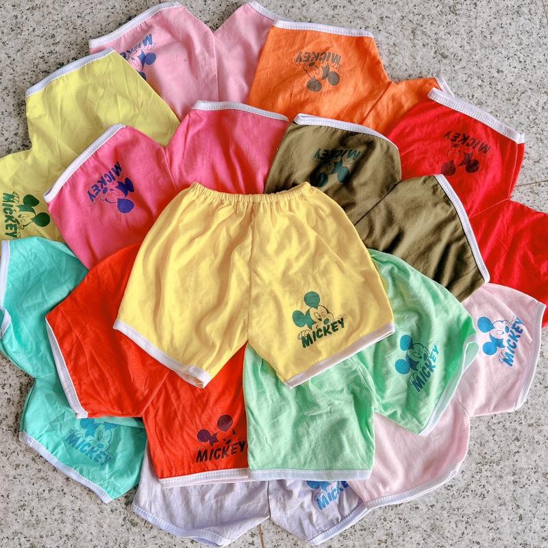 Combo 20 quần đùi viền mickey chất cotton cho bé trai và bé gái từ 3-17kg 2
