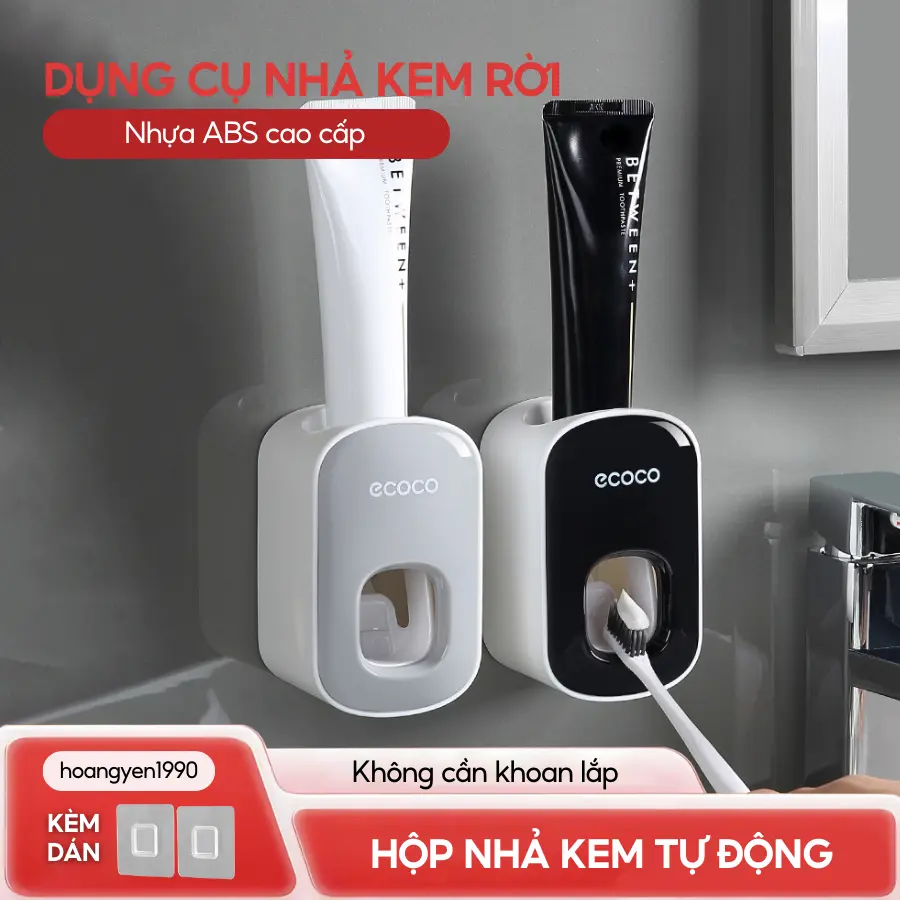 Kệ Nhả Kem Đánh Răng Tự Động Cao Cấp Ecoco Gắn Tường Tiện Dụng Cho Gia Đình